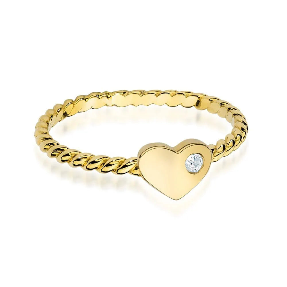 Bague Deep Heart en or avec zircon