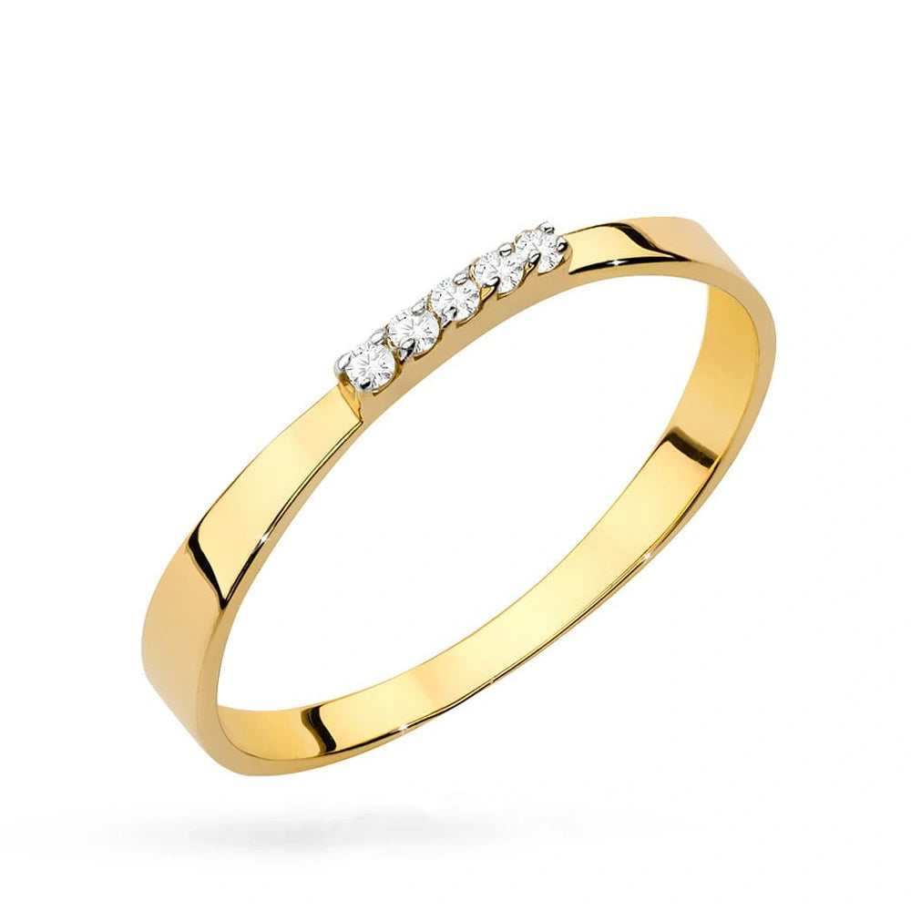 Camille Gold Ring with White Cubic Zirconia