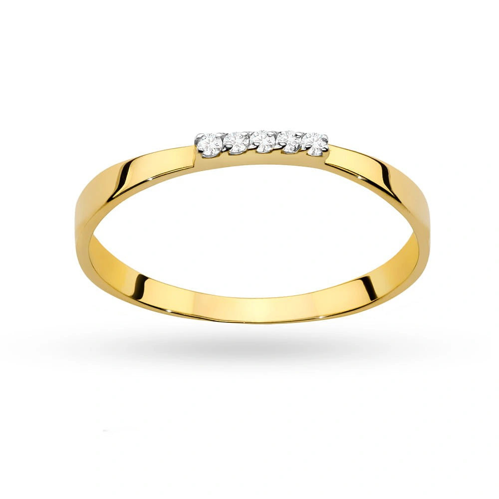 Camille Gold Ring with White Cubic Zirconia