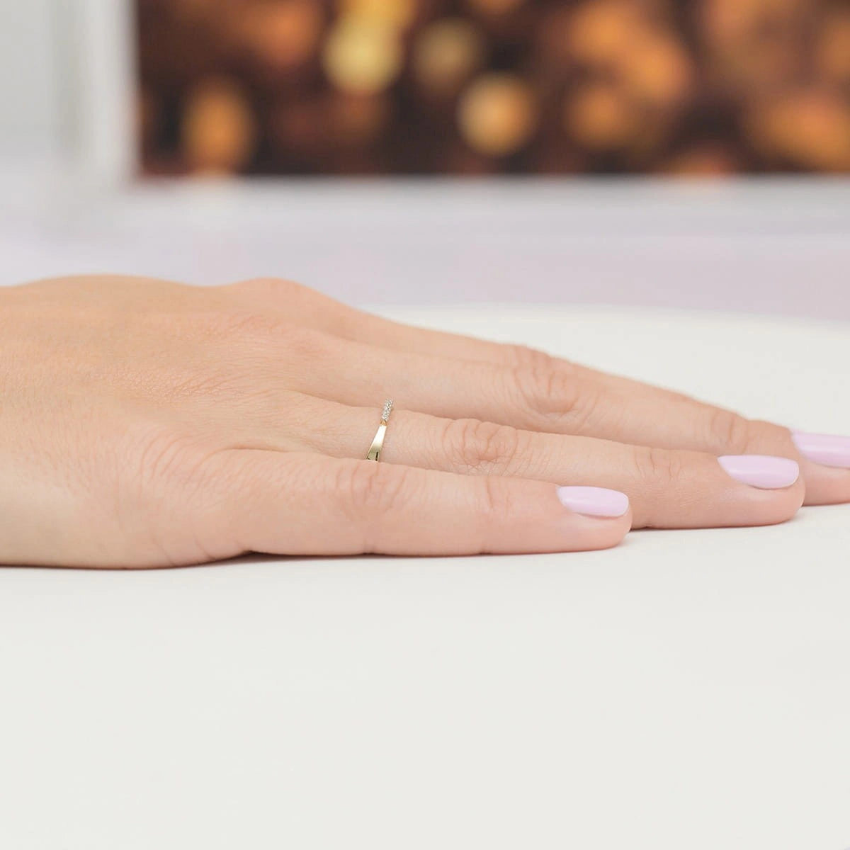 Camille Gold Ring with White Cubic Zirconia