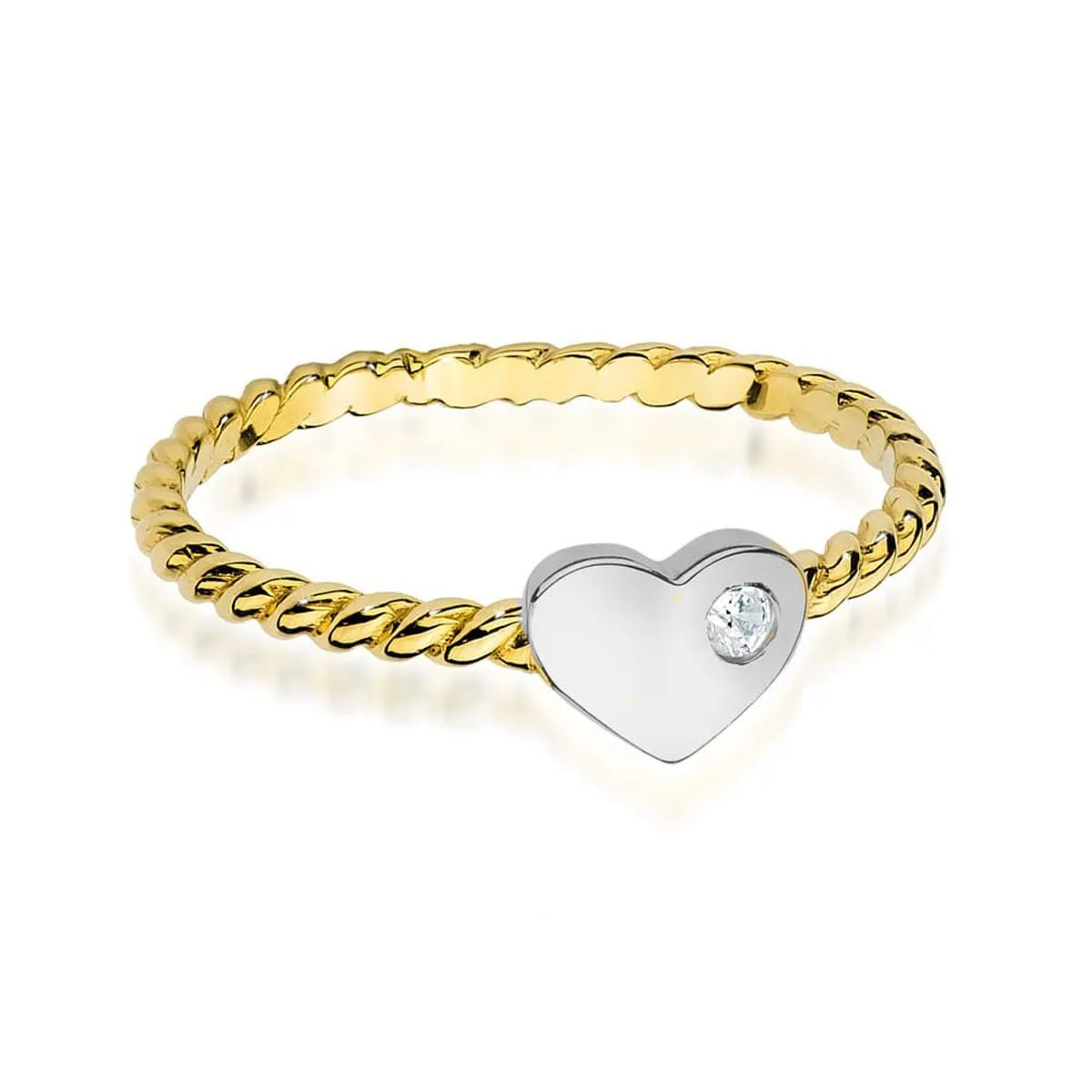 Ring Deep Heart aus Weißgold mit Zirkonia
