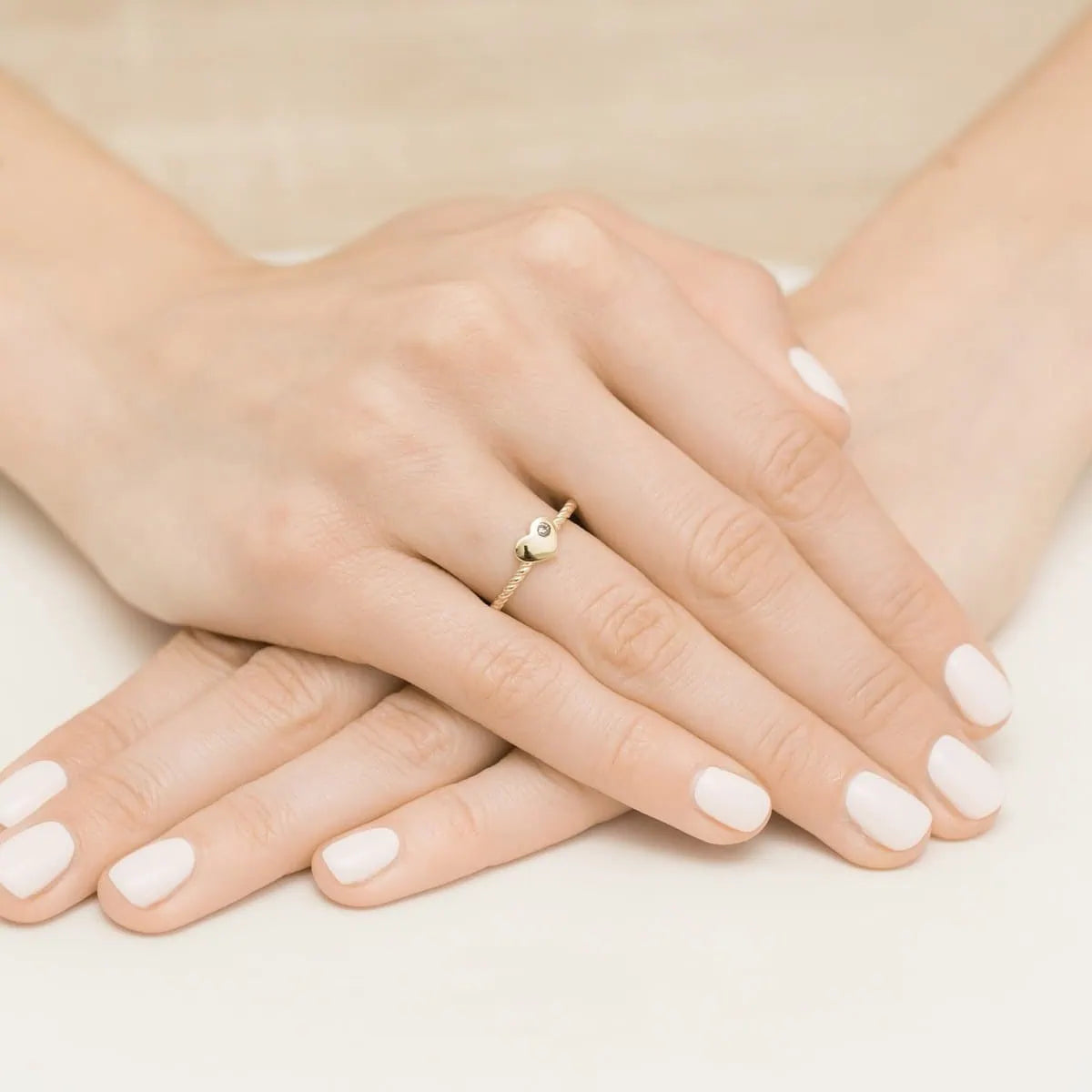 Bague Deep Heart en or avec zircon