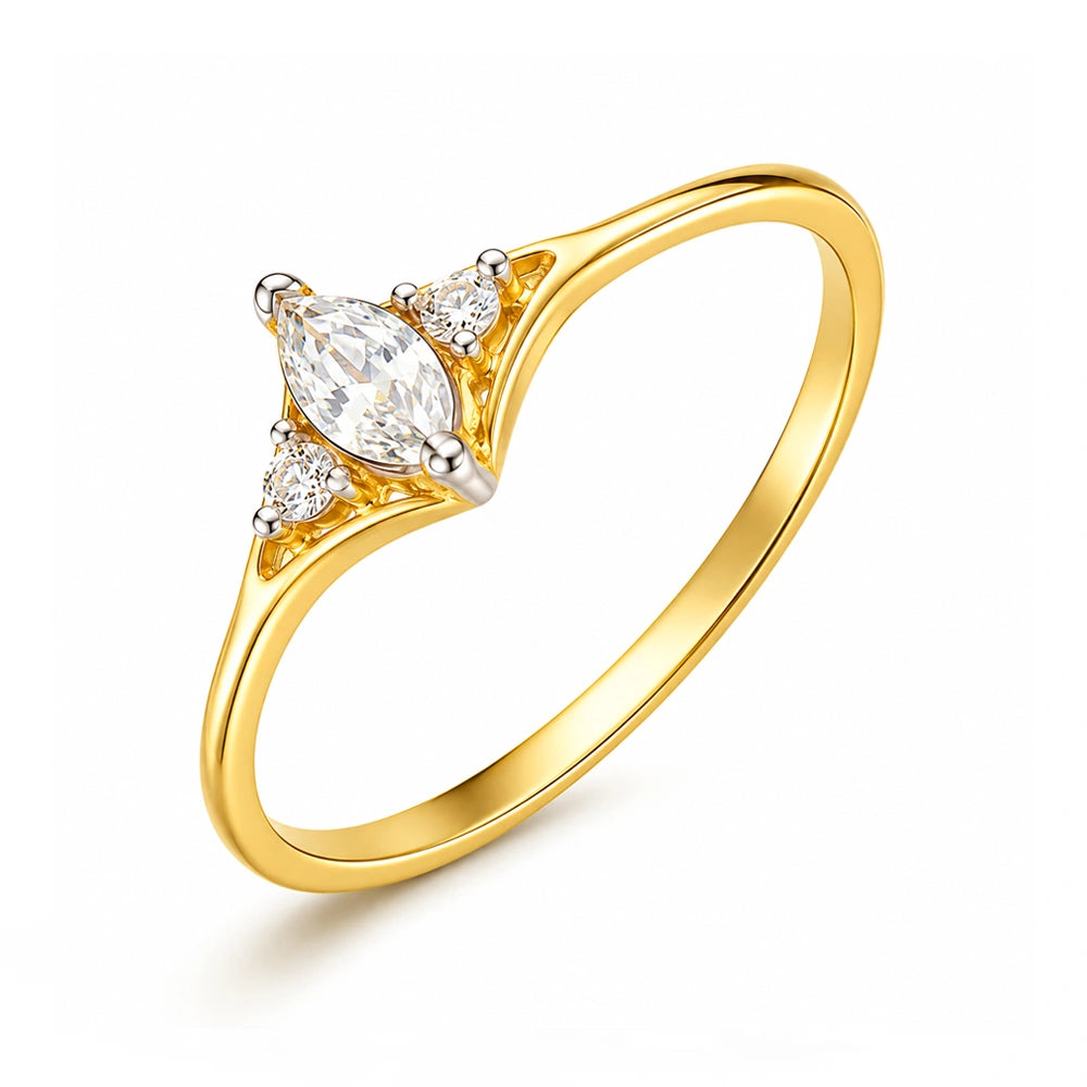 Moana-Ring aus Gold mit Zirkonia