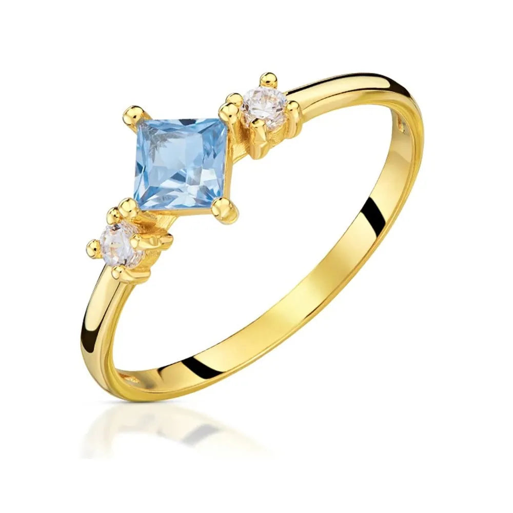 Elsa Ring in Gold with Blue Zircon