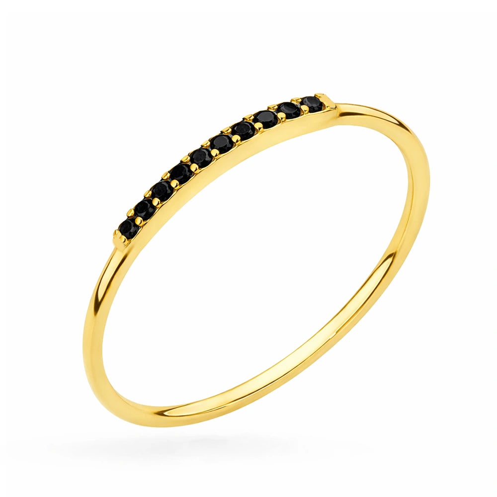 Ring Camille aus Gold mit schwarzem Zirkonia