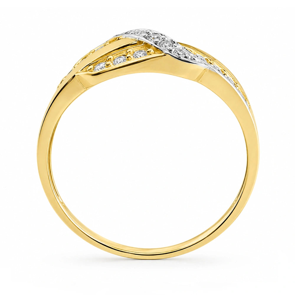 Anillo de oro tipo banda con circonitas