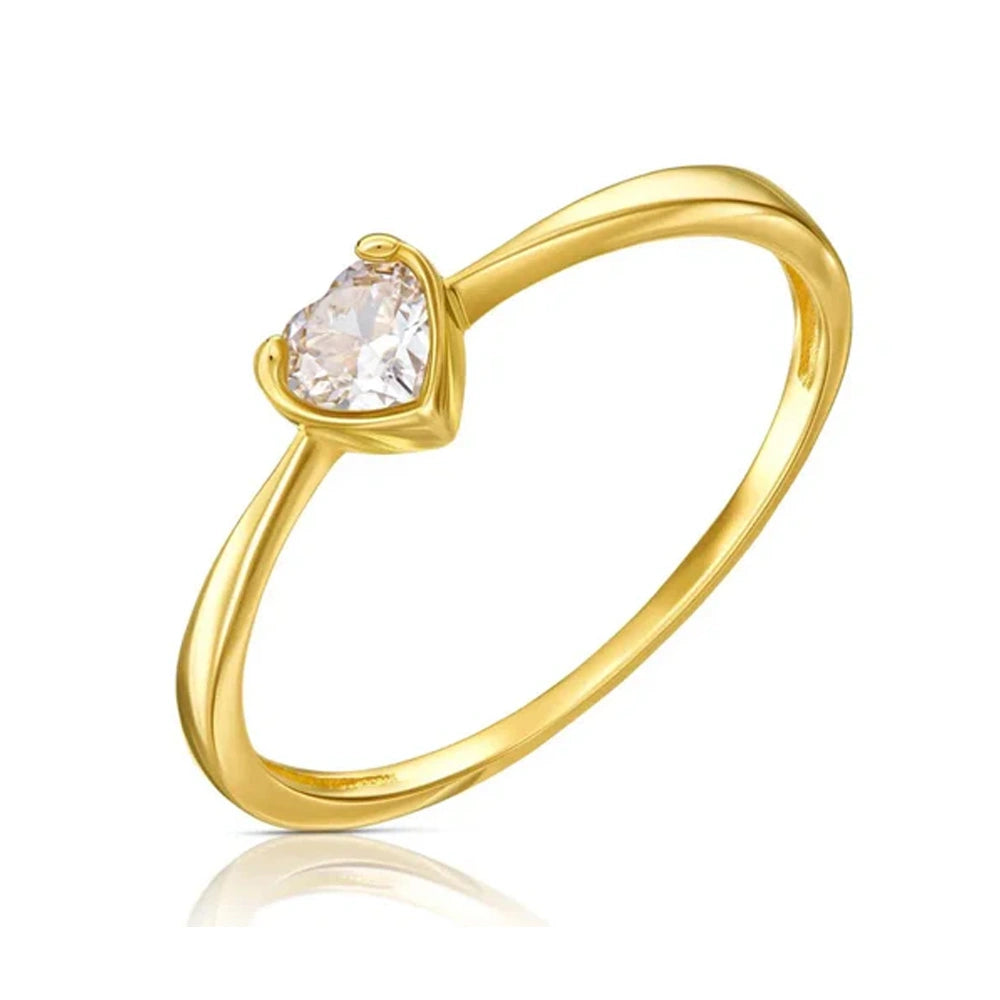 Hearts Kids Ring in Gold with White Zircon