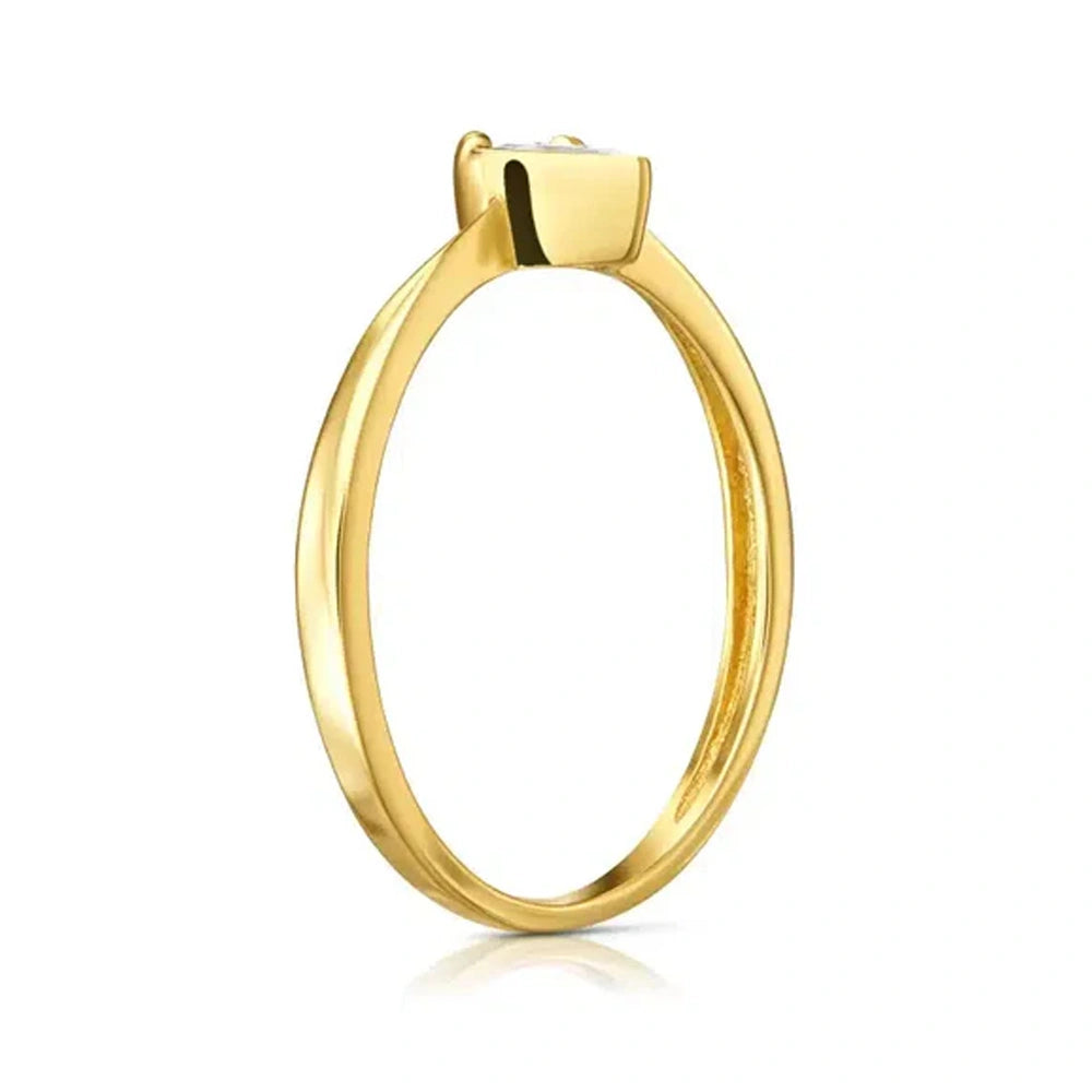 Hearts Kids Ring in Gold with White Zircon
