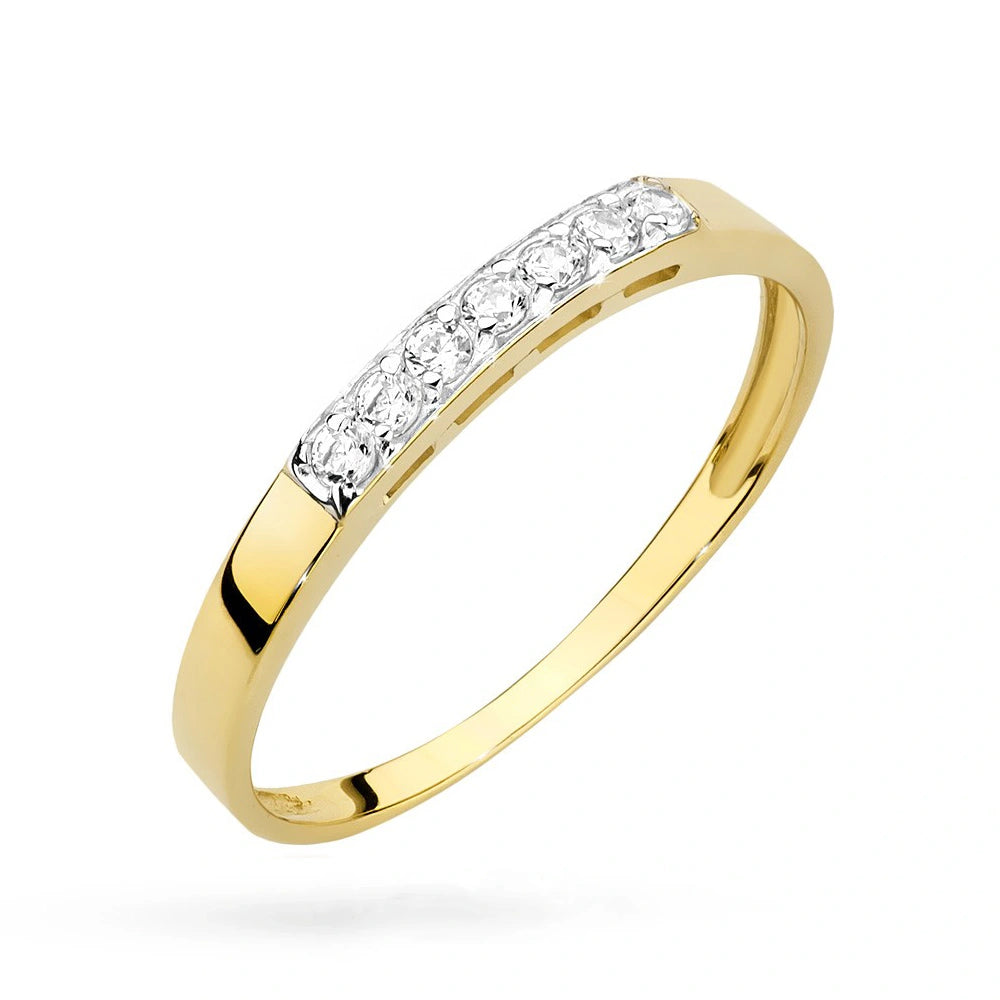 Anillo de Oro Banda Pequeña con Circonitas