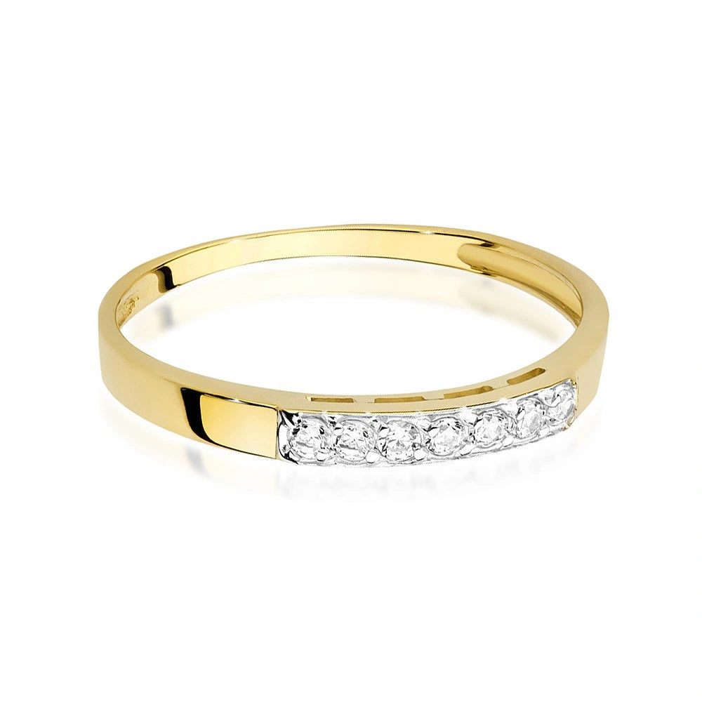 Ring aus Gold Kleines Band mit Zirkonia