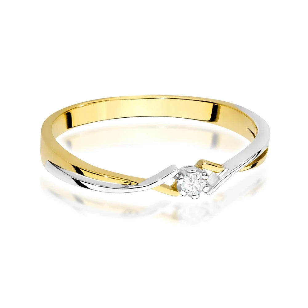 Ring aus Gold Solitär in zwei Farben