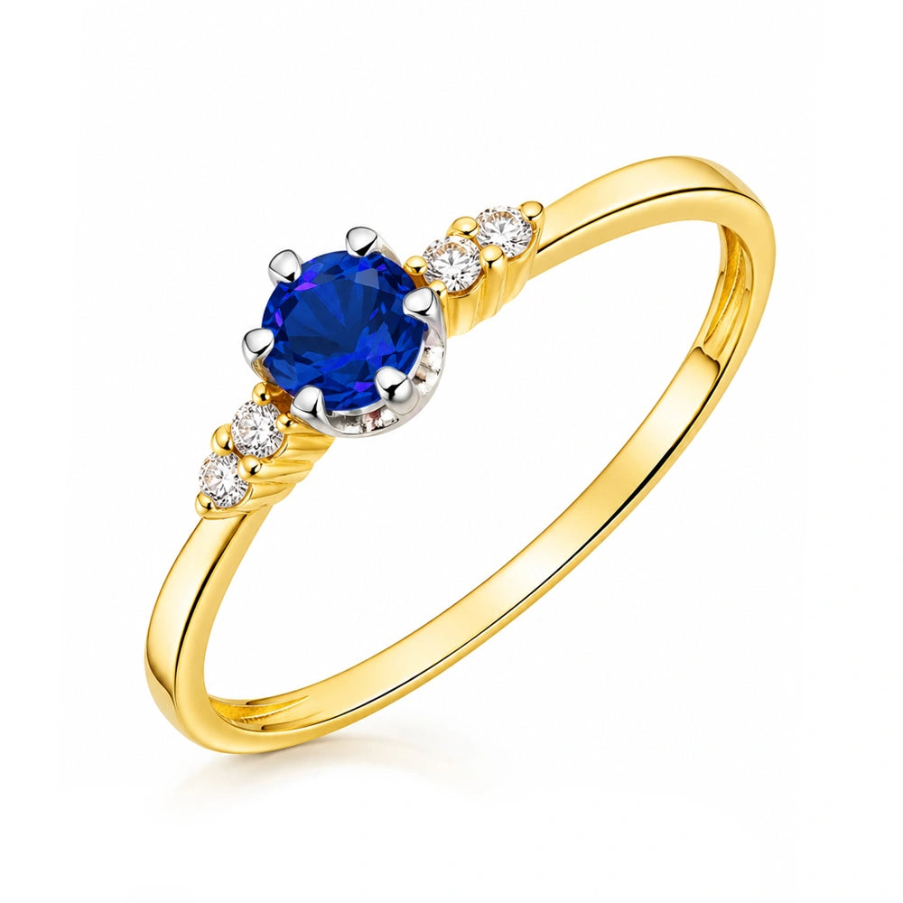 Ring in Gold Gear Blau