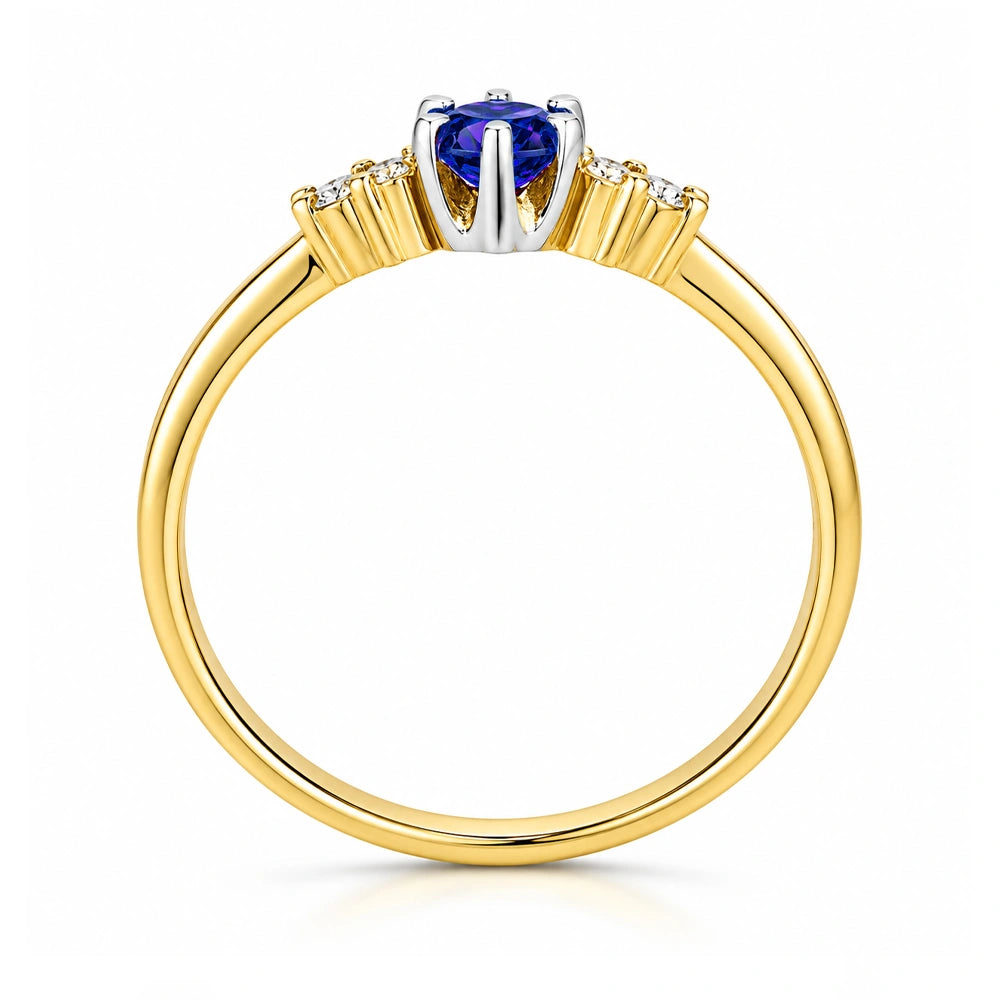Ring in Gold Gear Blau