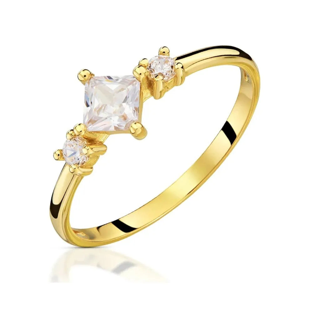 Anello Elsa in Oro con Zircone Bianco