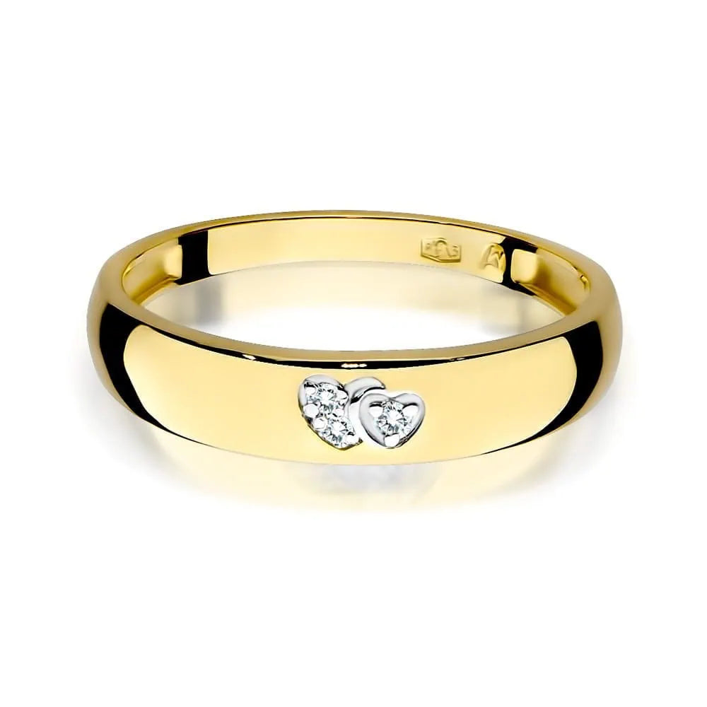 Anello Fascia in Oro con Cuoricini