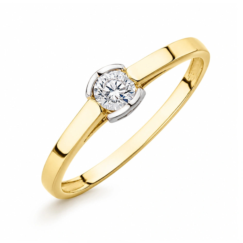 Anello Solitario in Oro con Castone Cuore