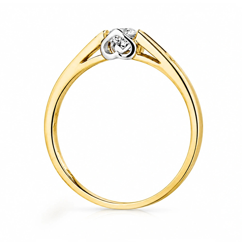 Anello Solitario in Oro con Castone Cuore