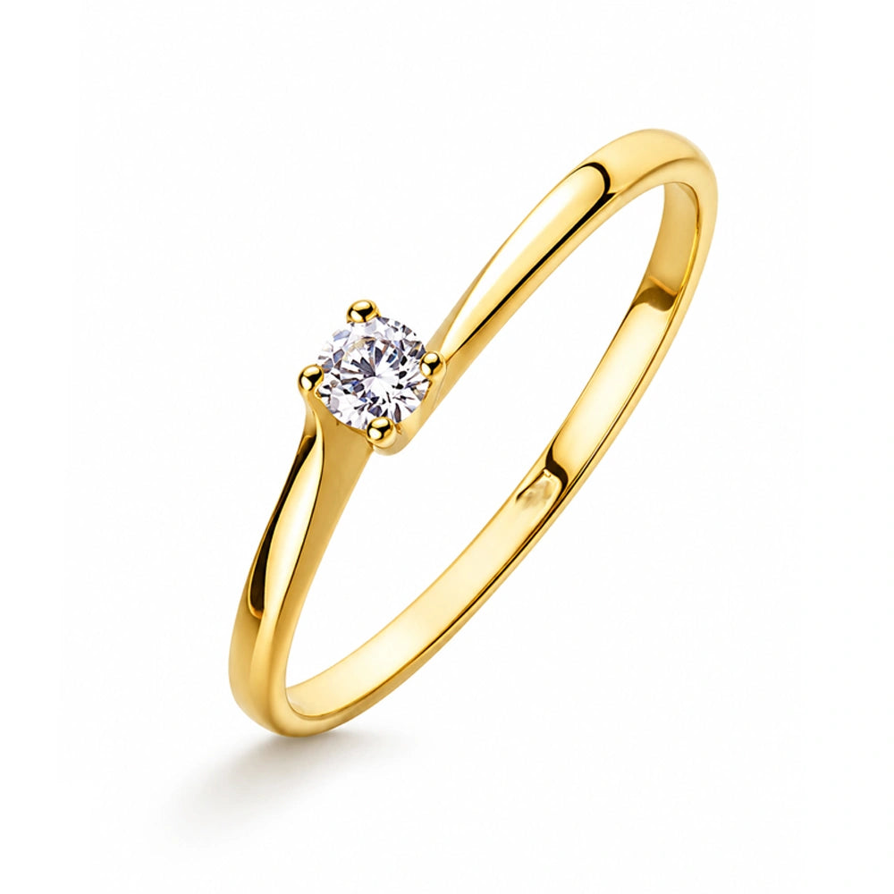 Solitärring Sissi aus Gold und Cubic Zirkonia