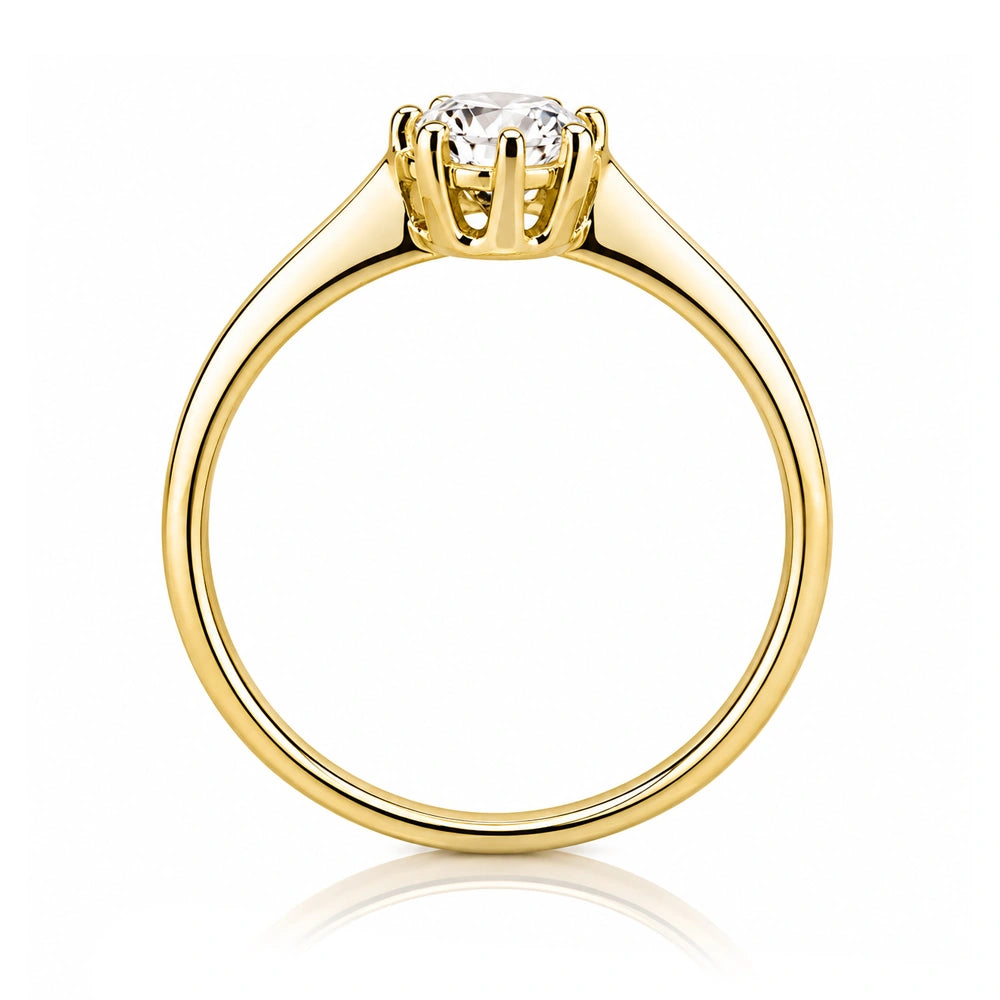 Anillo Solitario Grace de Oro y Circonita Cúbica