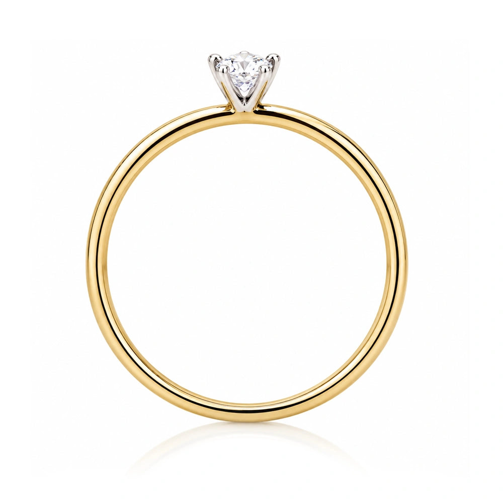 Anello Solitario Brass in Oro e Cubic Zirconia