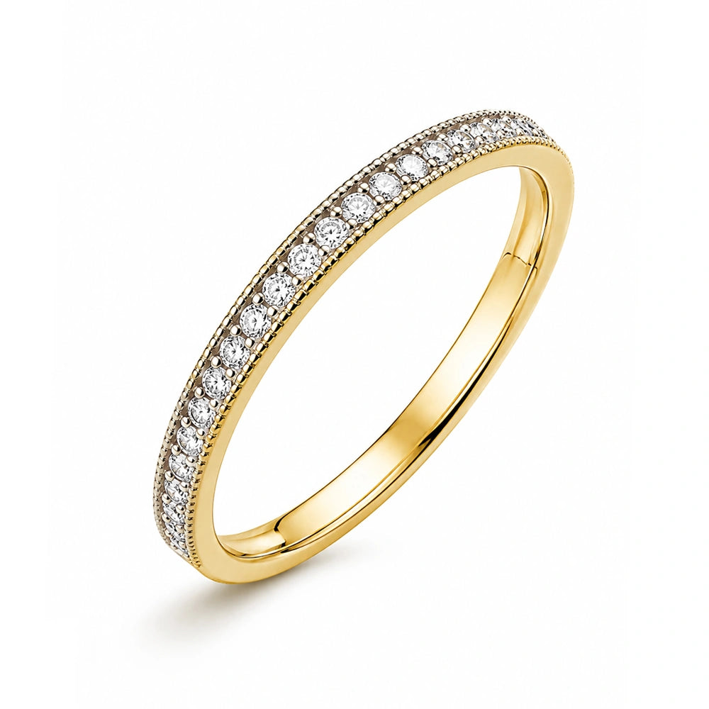 Ehering Field aus Gold und Cubic Zirkonia