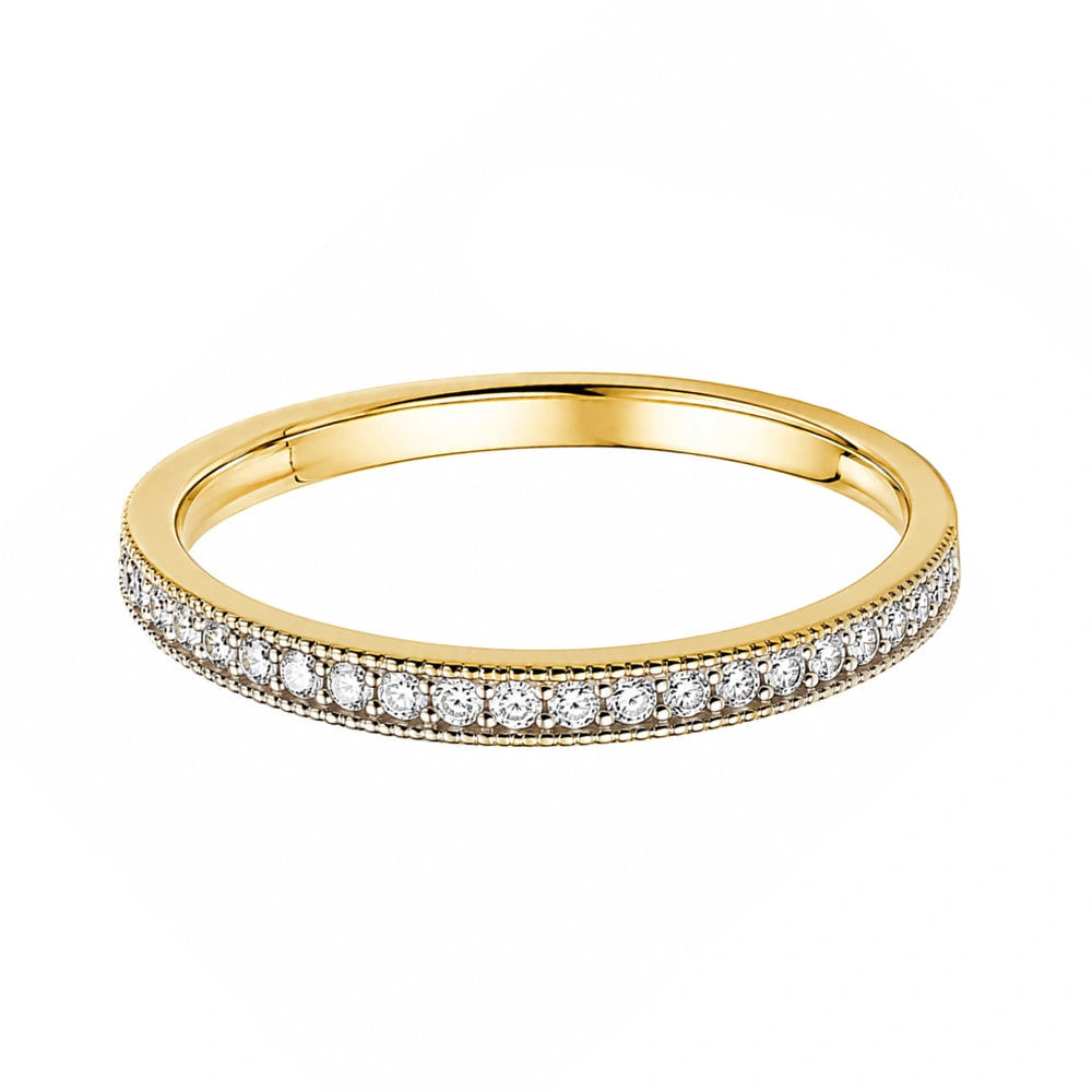 Ehering Field aus Gold und Cubic Zirkonia