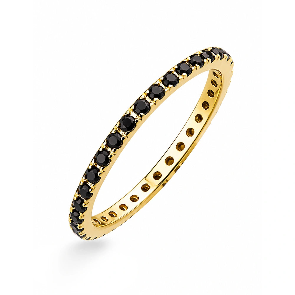 Ehering Camille aus Gold und schwarzen Zirkonia