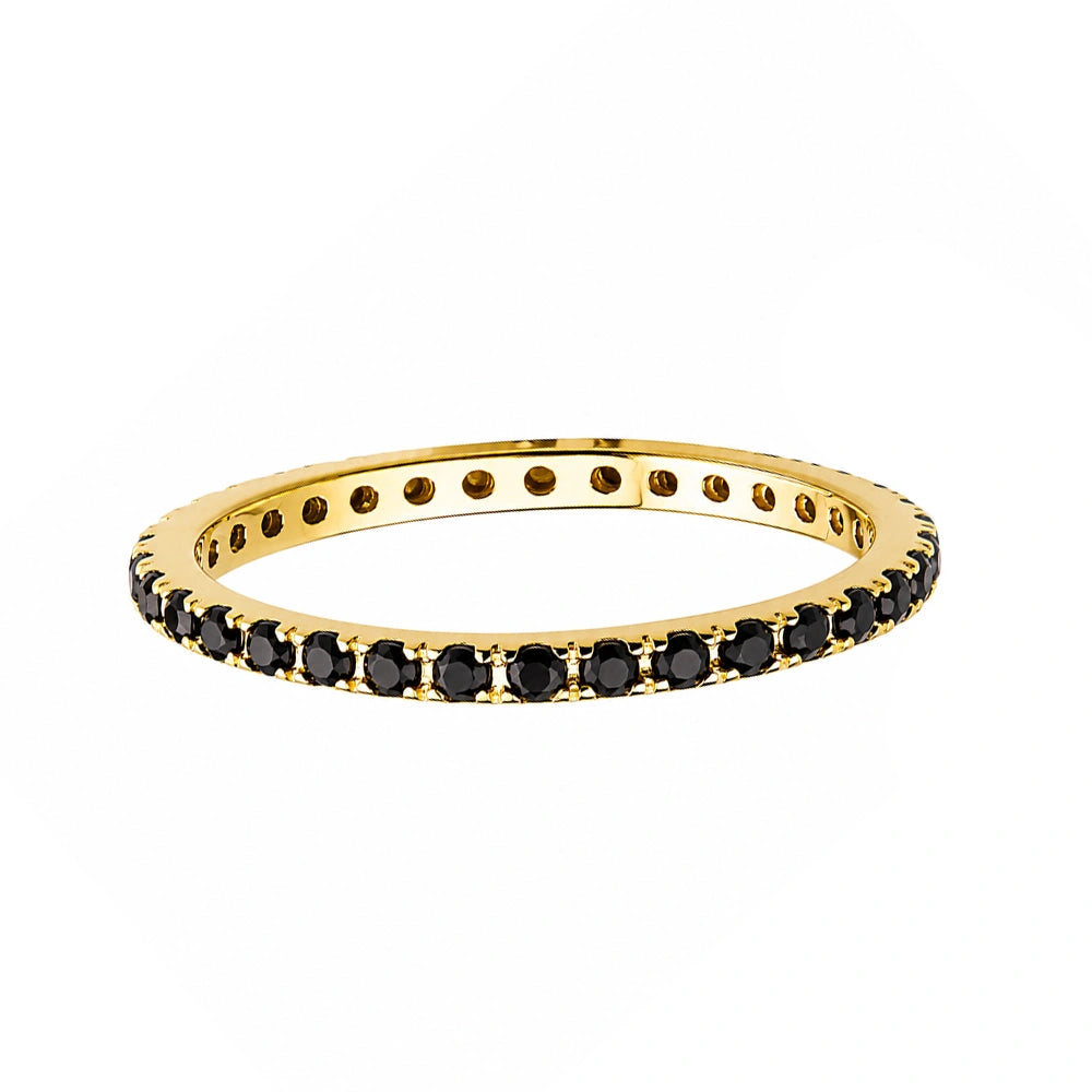 Ehering Camille aus Gold und schwarzen Zirkonia