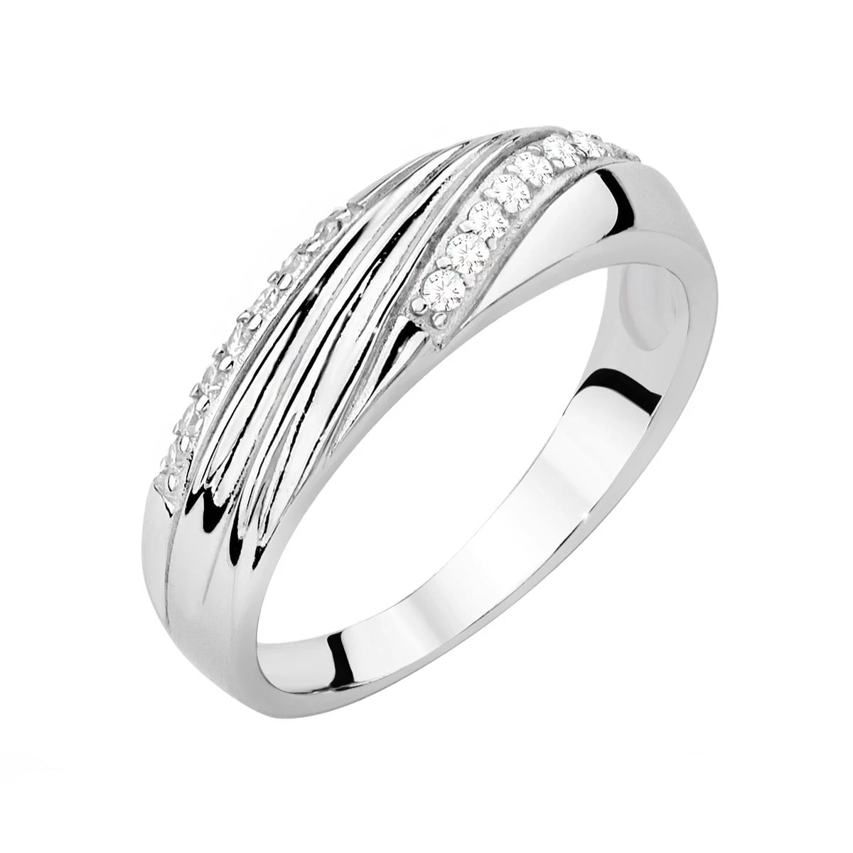 Anillo Onda con Circonitas