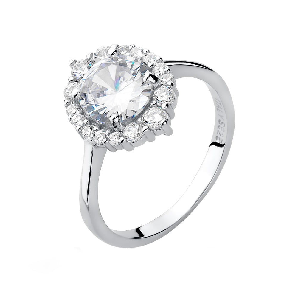 Ring mit Blütenkranz und Zirkonen