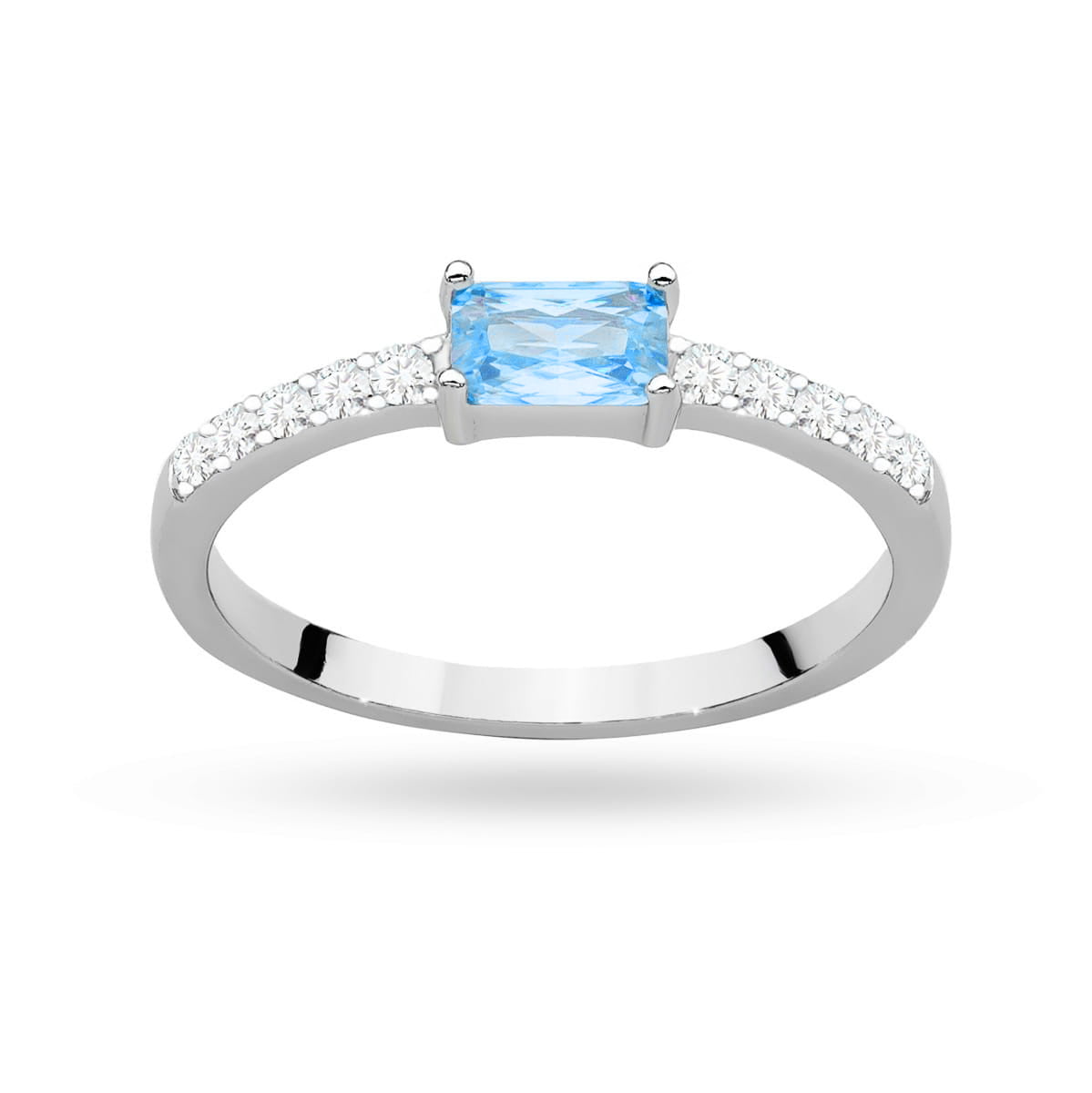 Anello Lovely con Zircone Azzurro