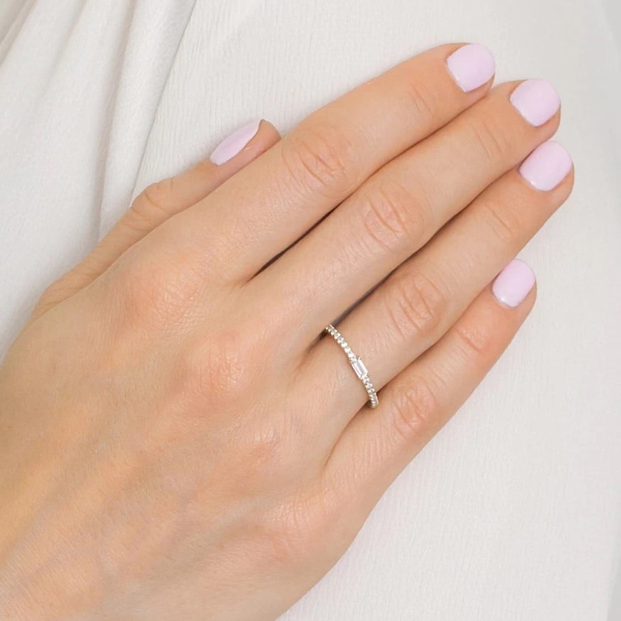 Anello Lovely con Zircone Bianco