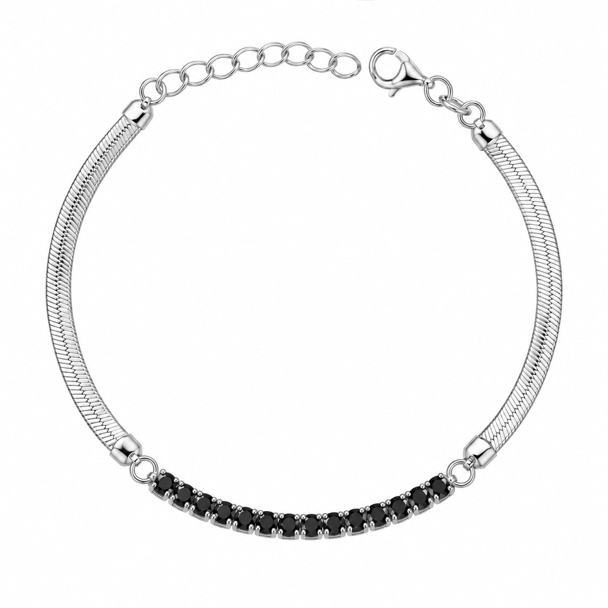 Bracelet Snake avec zircones noirs
