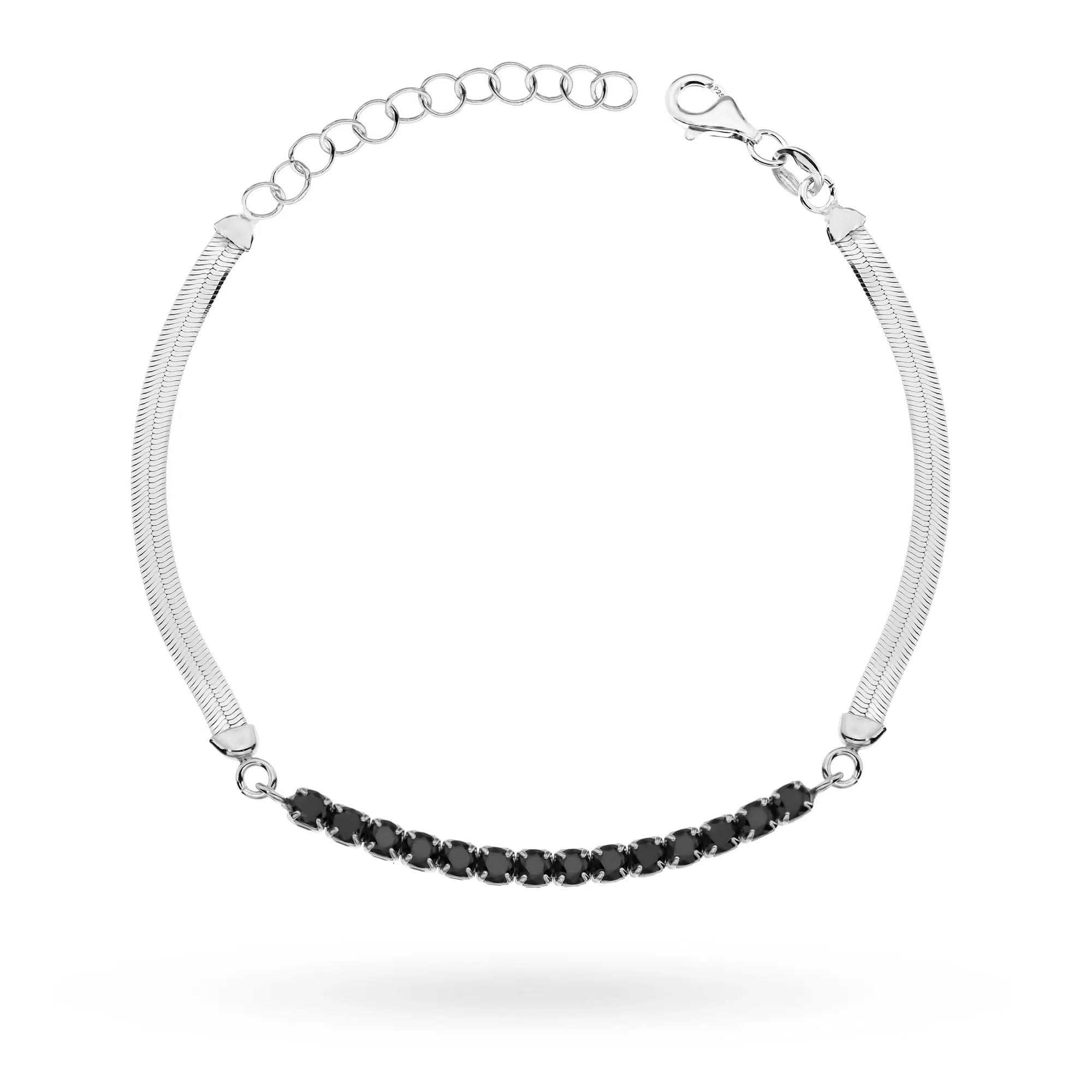 Pulsera Snake con Circonitas Negras