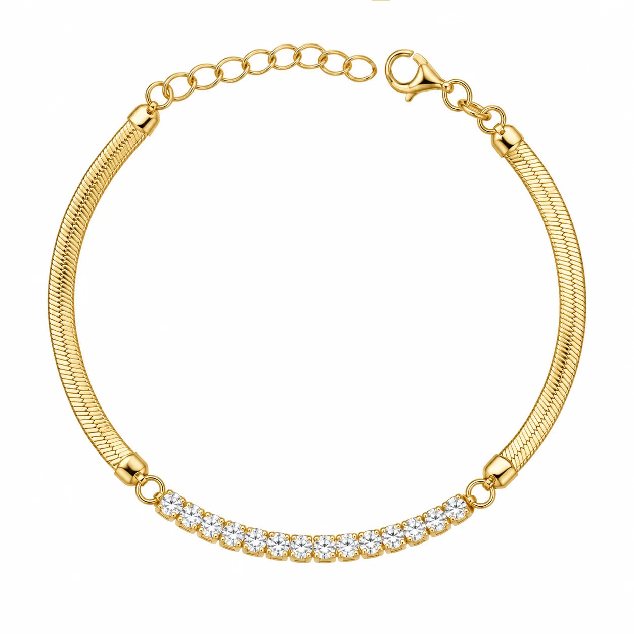 Bracelet Snake avec zircones blancs