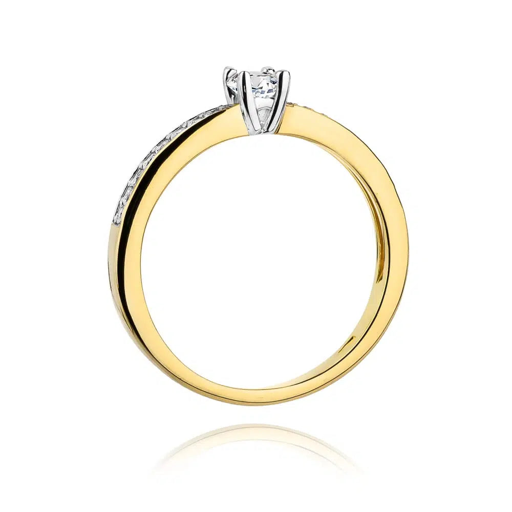Anello Beatrice in Oro con Diamante 0,20ct e 16 Diamanti 0,08ct