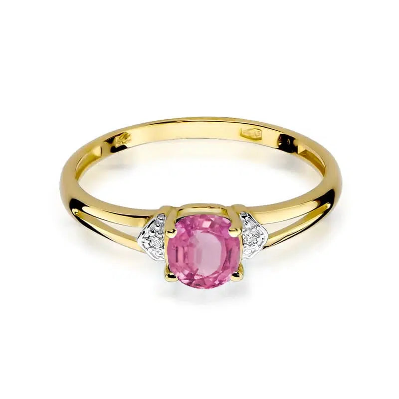 Anello in Oro con Topazio Rosa 0,65 ct e Diamanti 0,005 ct