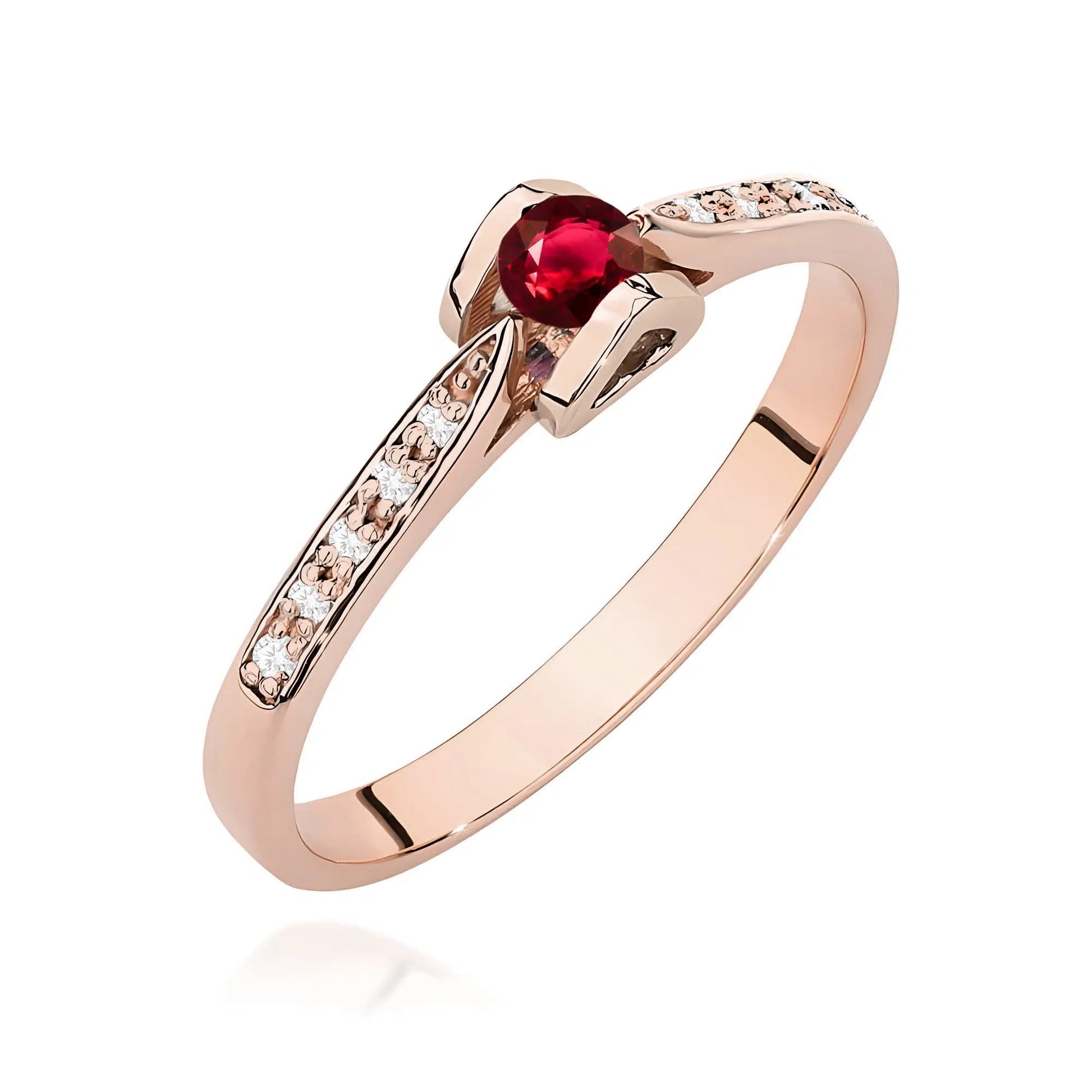 Bague Riviera Dafne en Or Rose avec Rubis et Diamants