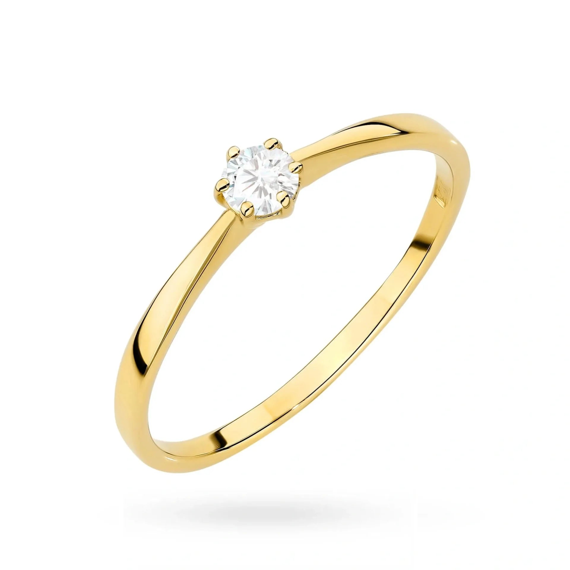 Grace Solitär Gold Ring mit 0,10ct Labordiamant