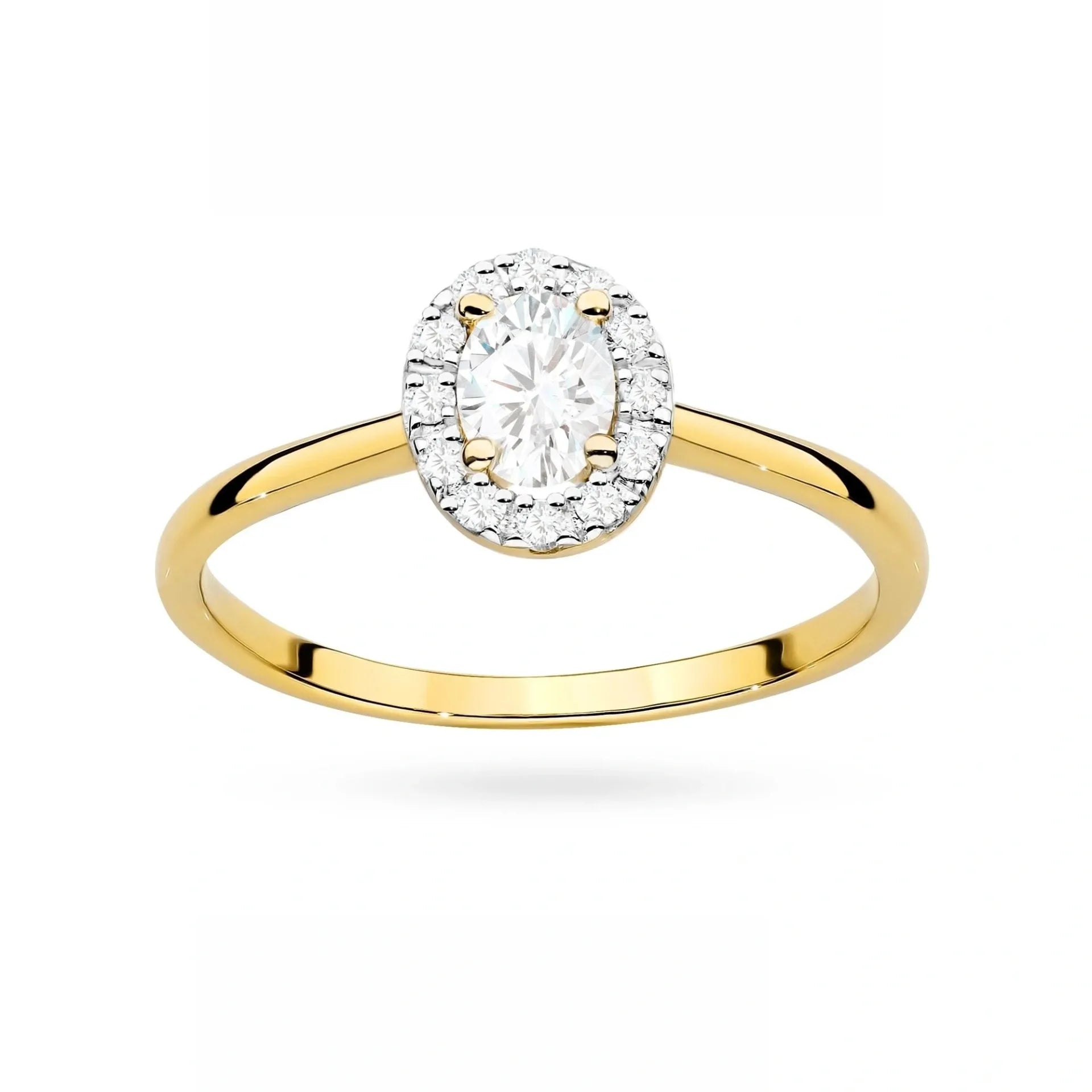 Bague Sunflower Halo en Or avec Damants de Laboratoire Lab Grown