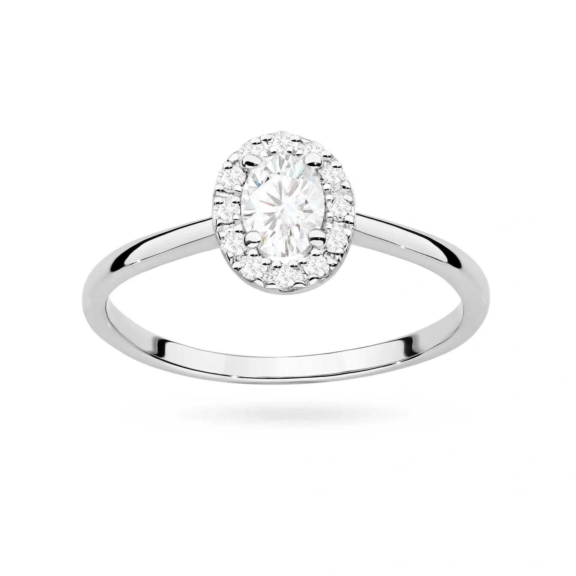 Anello Sunflower Halo in Oro con Diamanti da Laboratorio Lab Grown