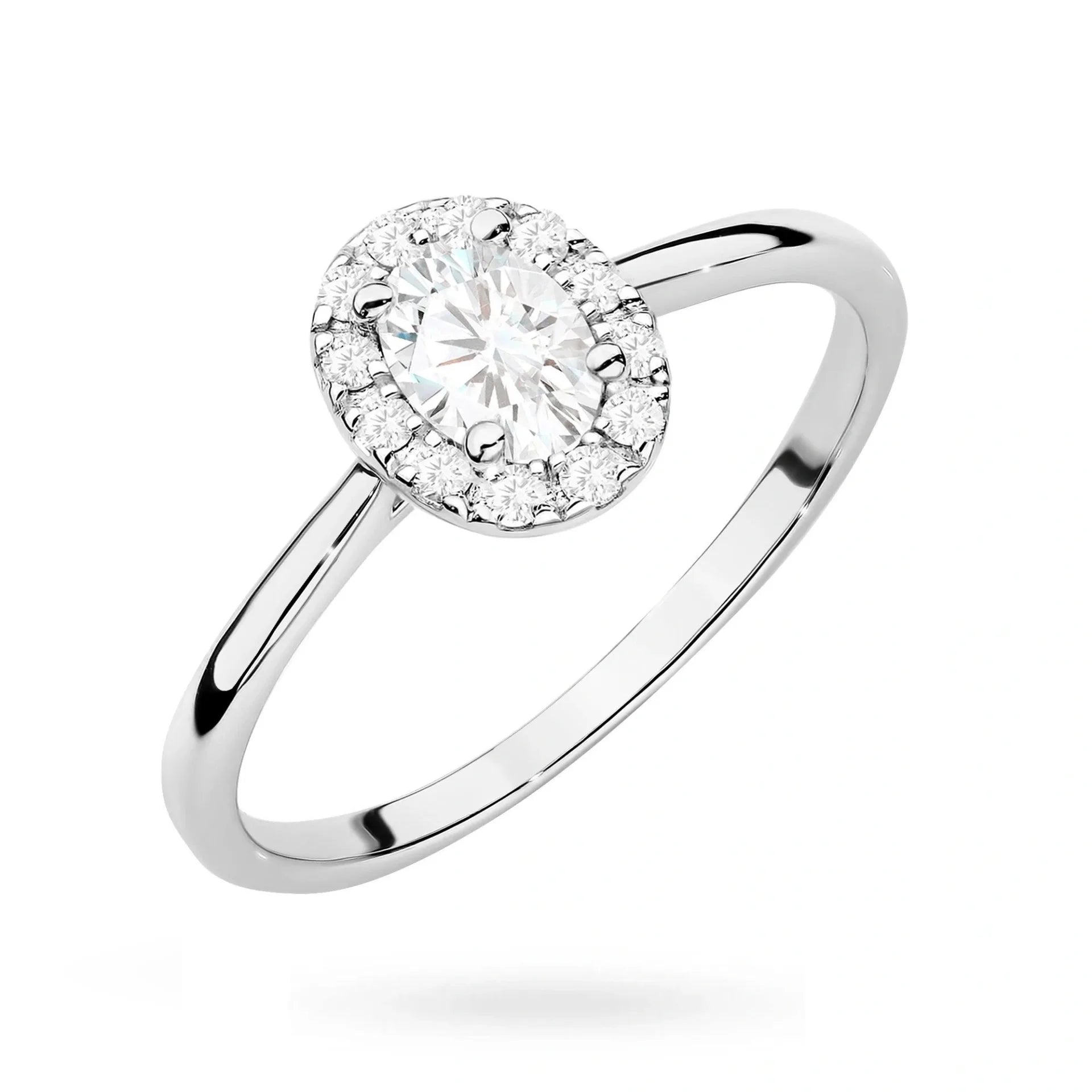 Anello Sunflower Halo in Oro con Diamanti da Laboratorio Lab Grown