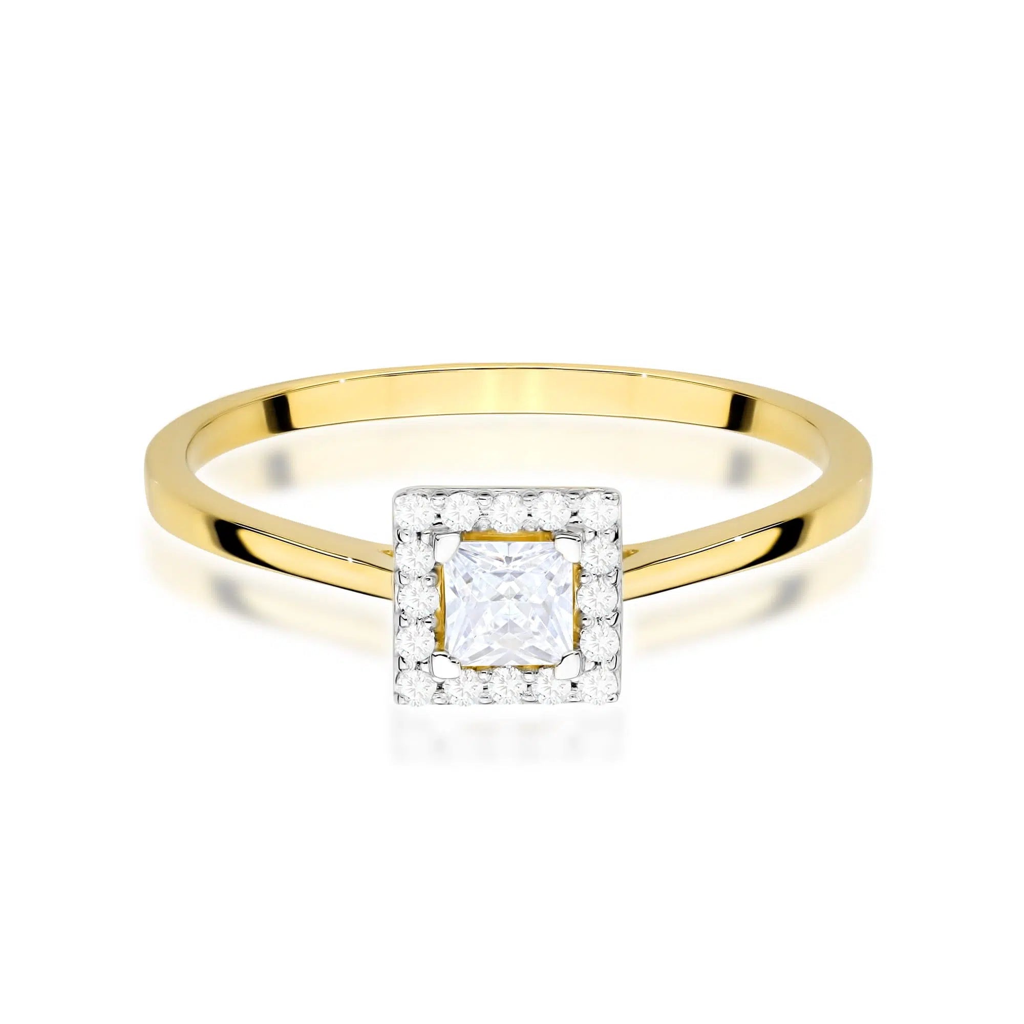 MARKO Anello Con Diamante E Cuore In Oro Giallo 14K (585) - 0,01 CT, Certificato, In Elegante Scatola Regalo