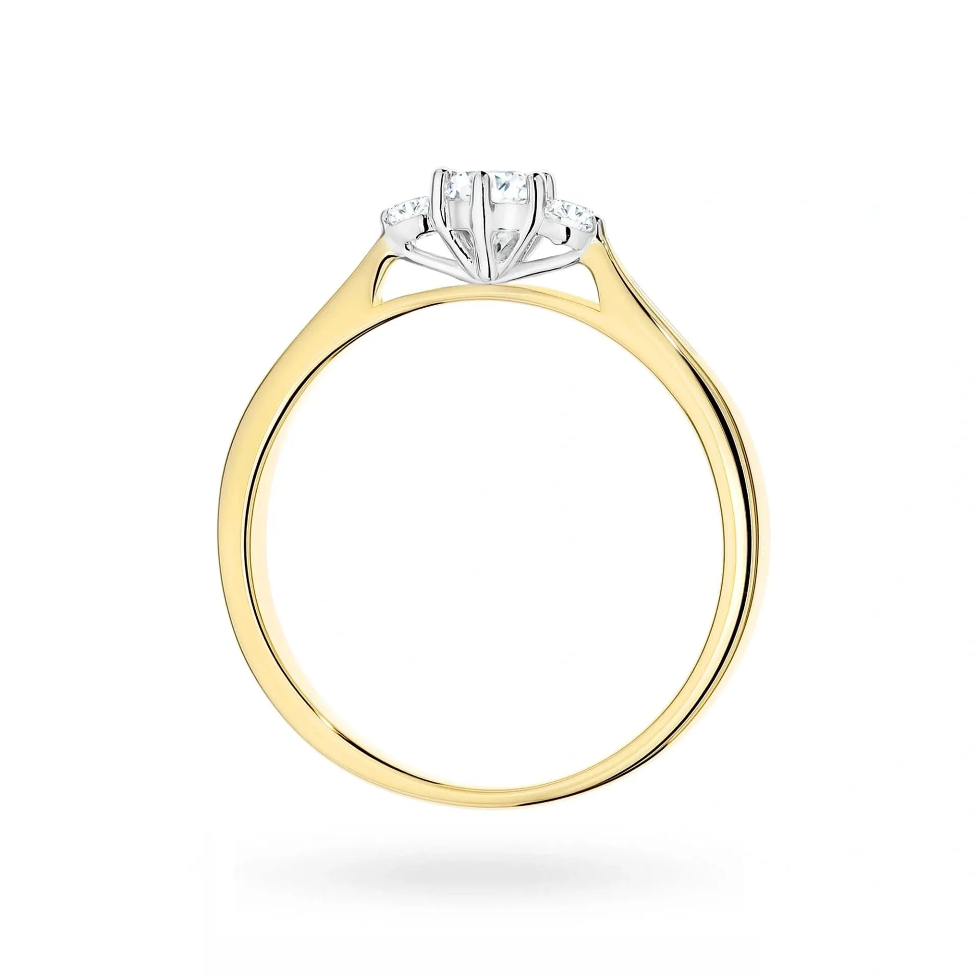 Trilogy Gold Ring mit 3 Labordiamanten Lab Grown