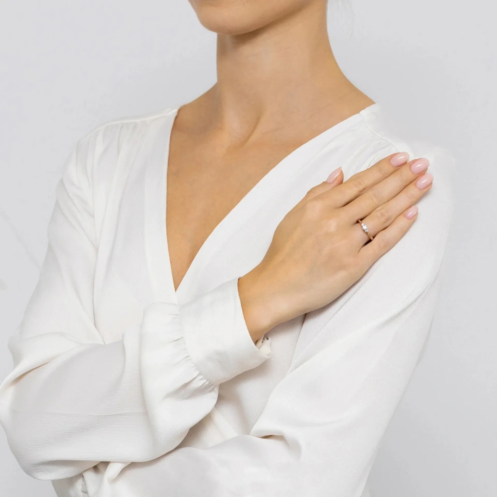 Trilogy Gold Ring mit 3 Labordiamanten Lab Grown