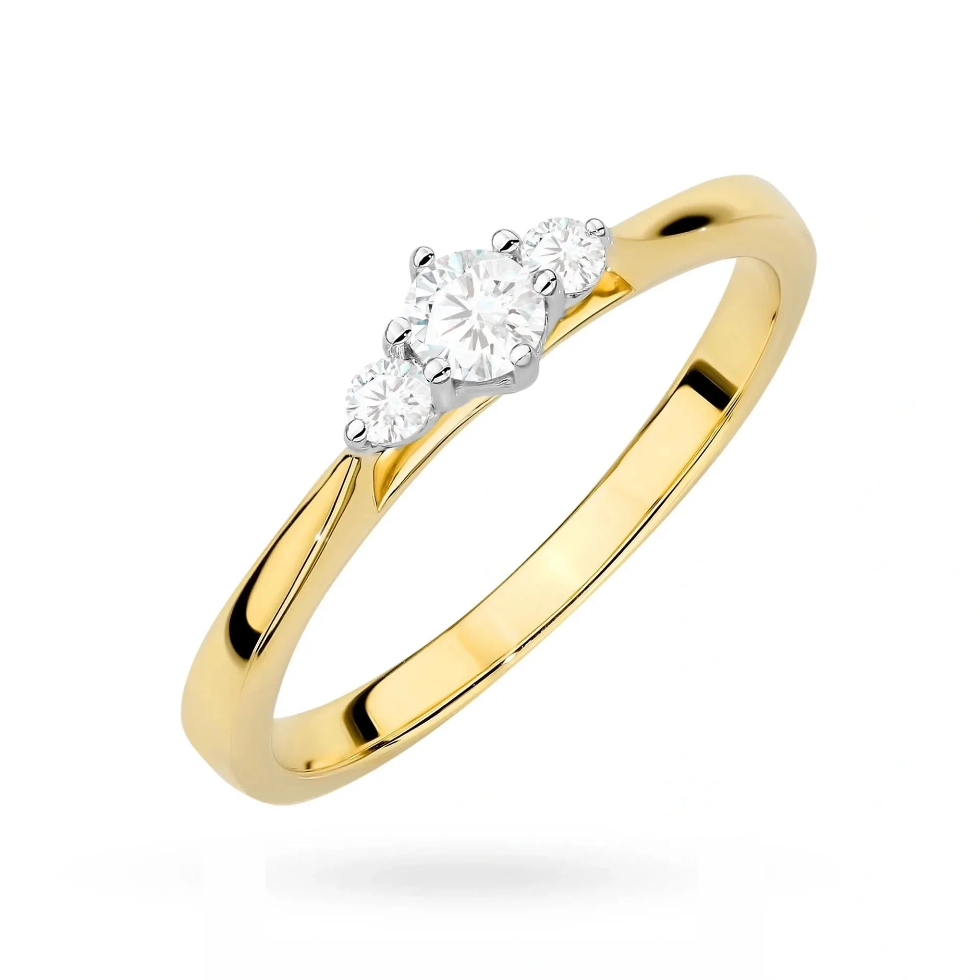 Trilogy Gold Ring mit 3 Labordiamanten Lab Grown