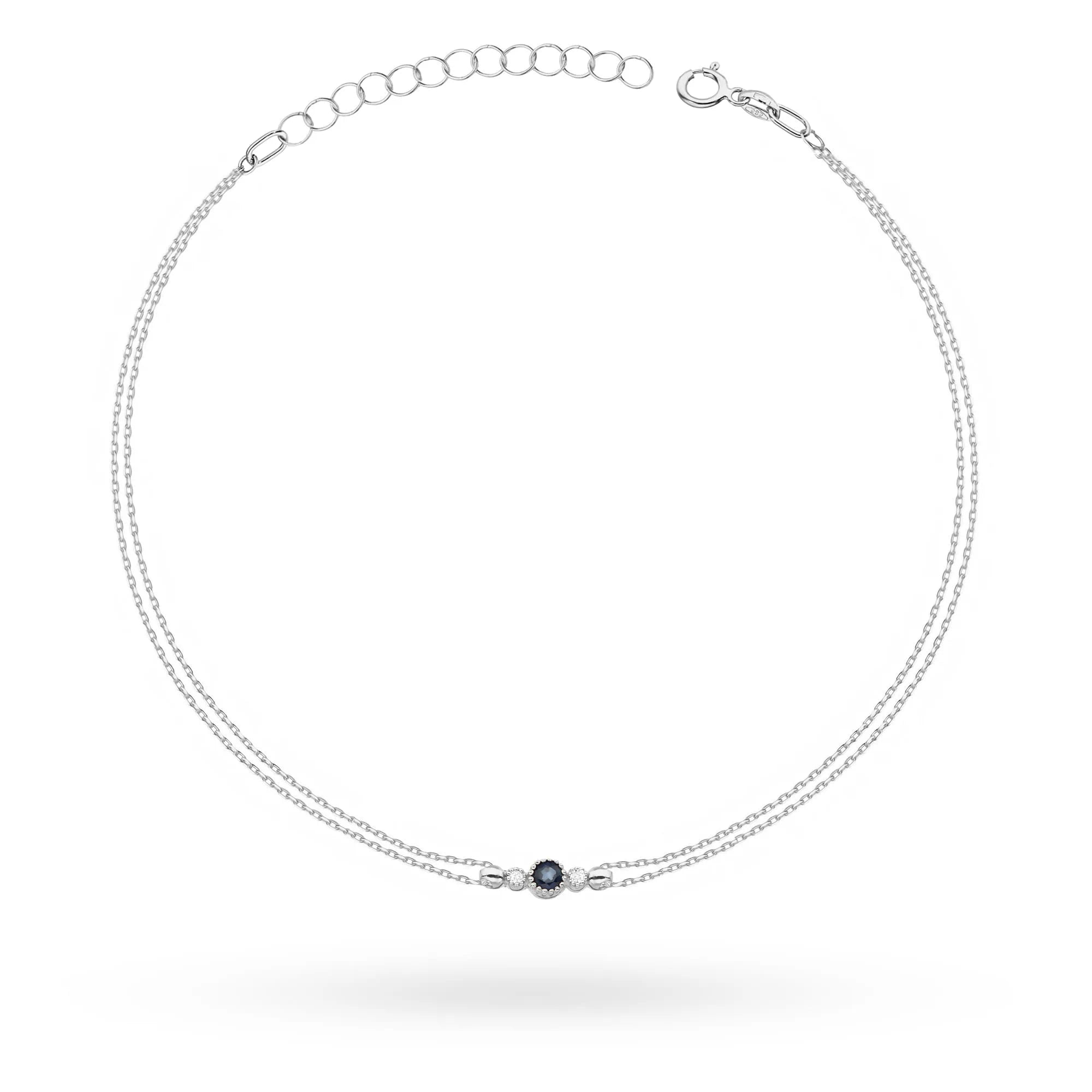 Armband aus Gold mit Saphir und 2 Diamanten