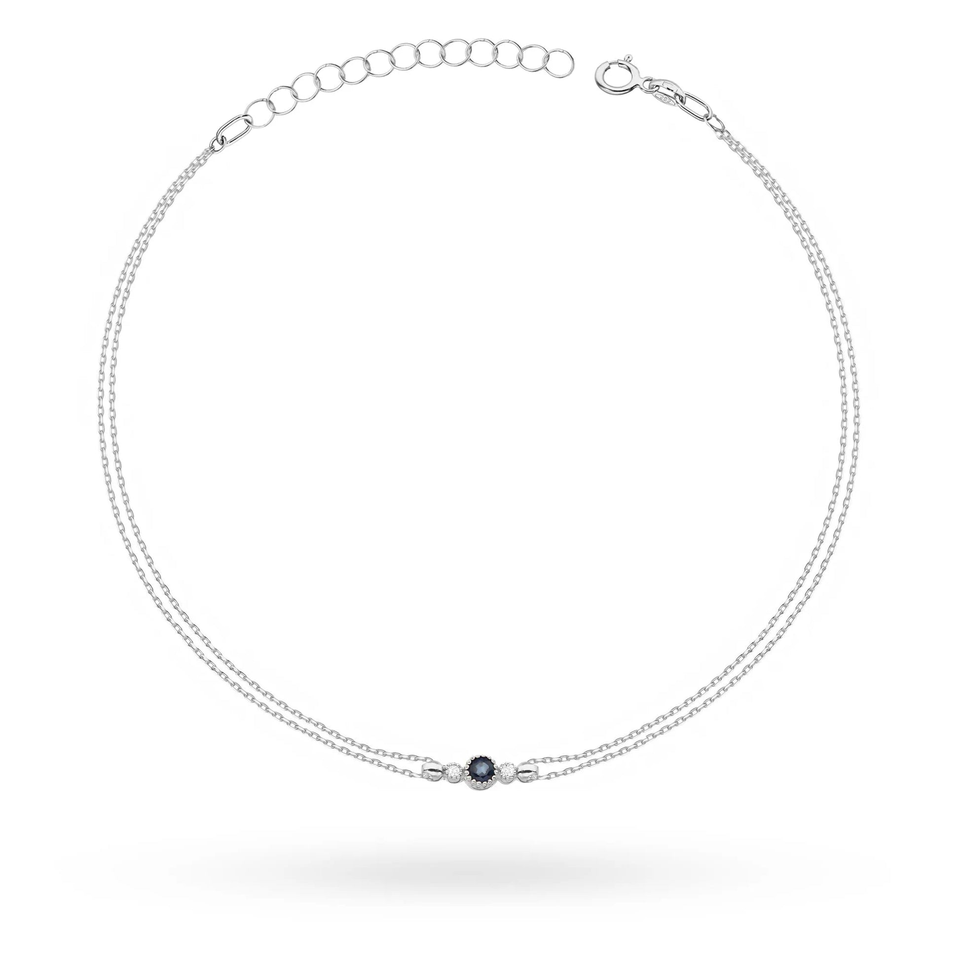 Bracelet en or avec saphir et 2 diamants