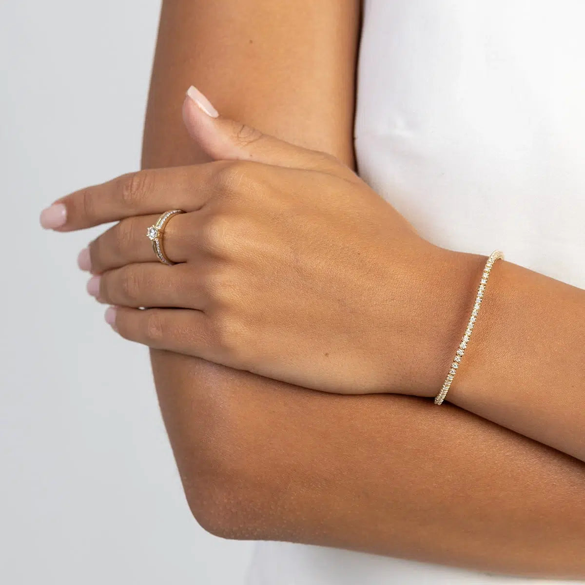 Bracelet tennis en or avec 74 diamants