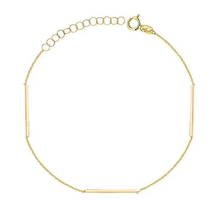 Pulsera de Oro Tres Paralelepípedos